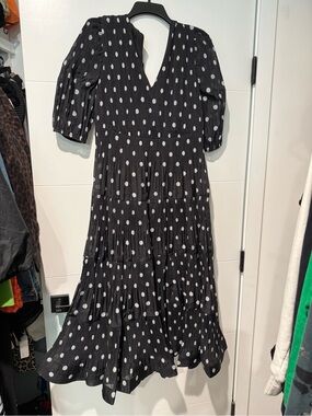 Beulah Black and White Polka Dot Maxi Dress